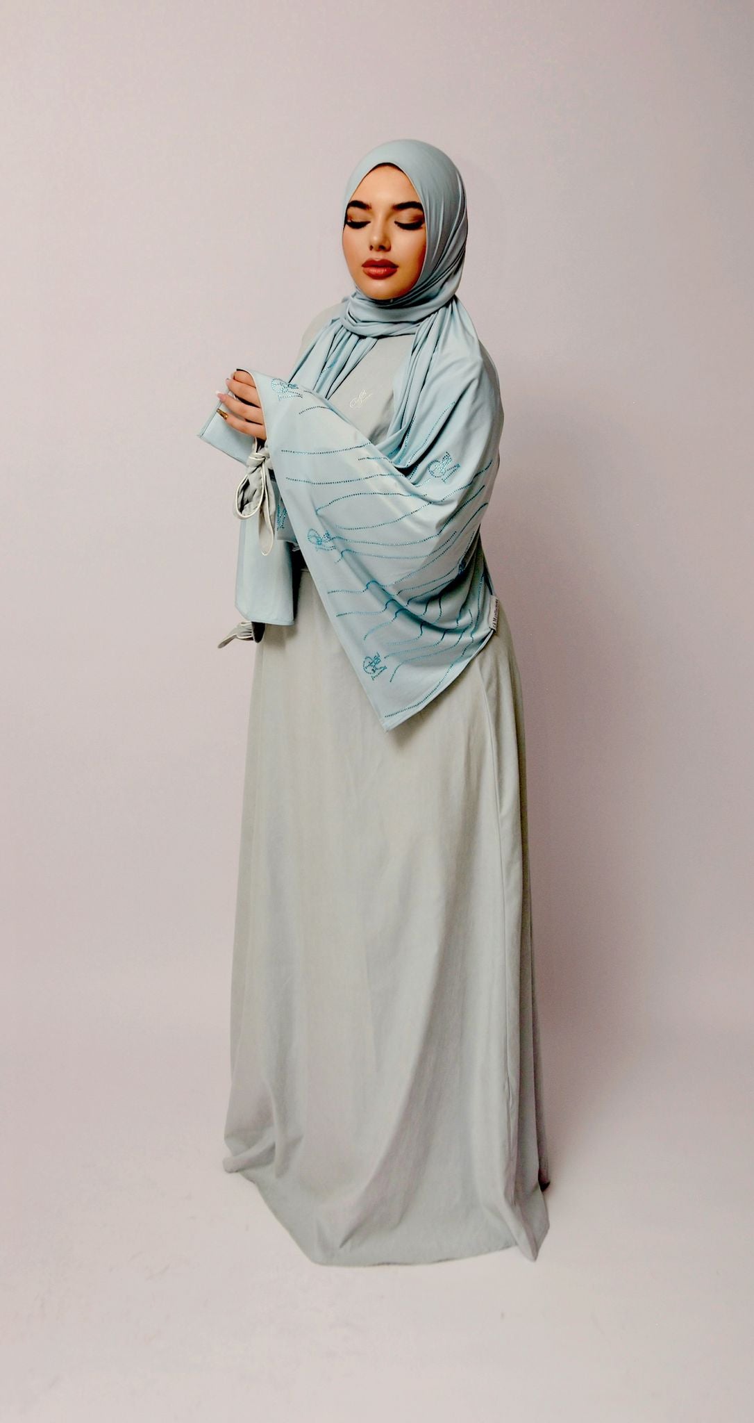 Belted Dress – Ice Blue
