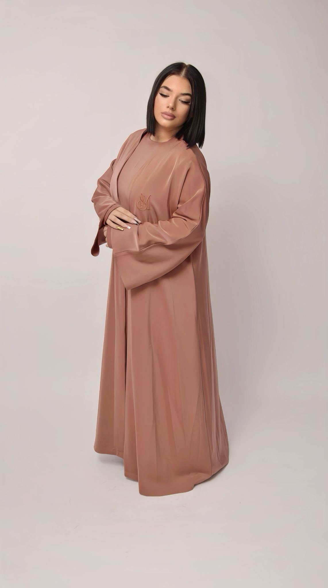 Kimono & Abaya set in crepe satin