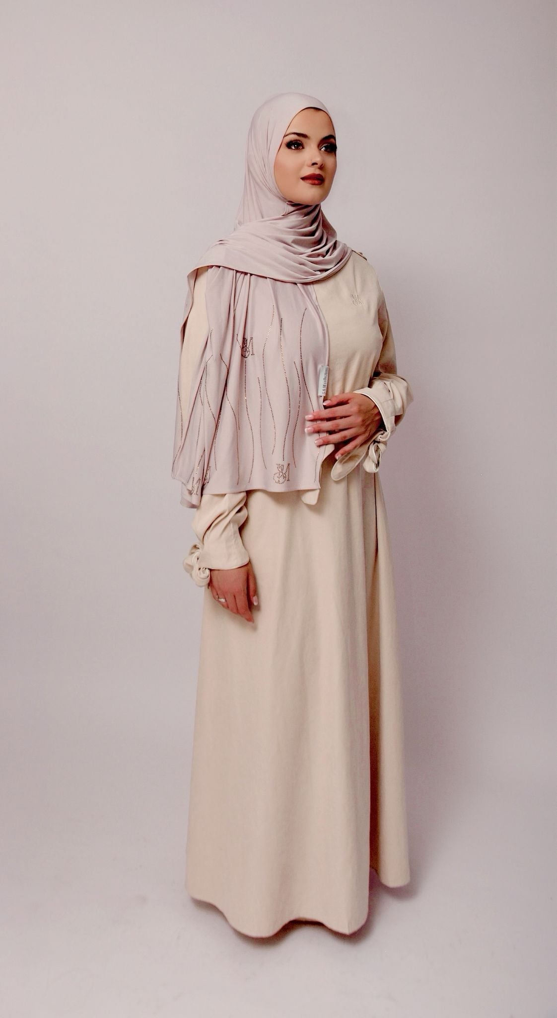 Jersey Liquide – Effet Satiné Taupe Clair