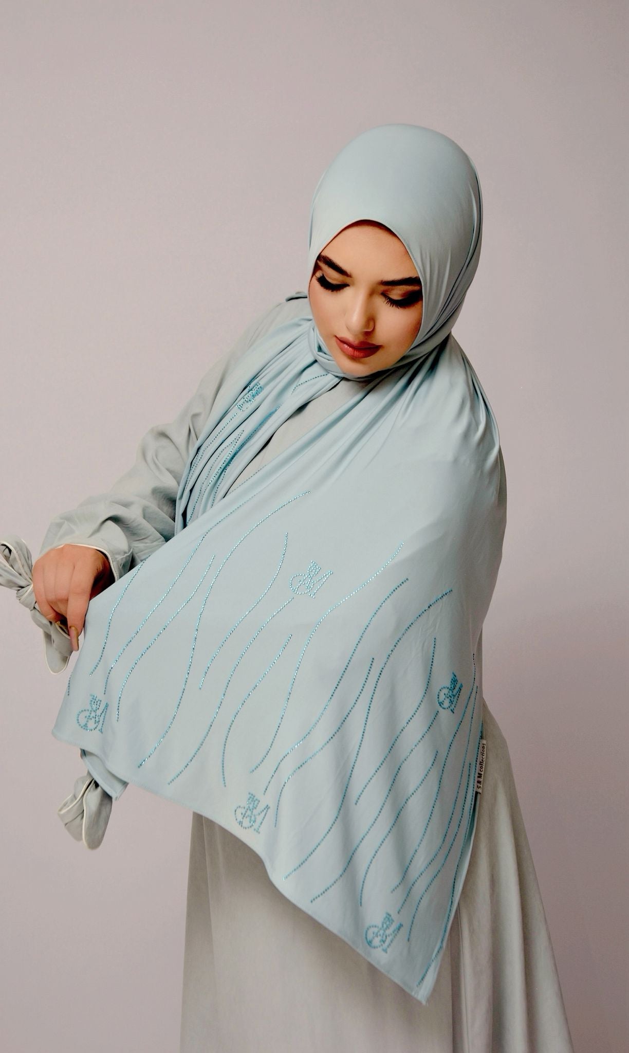 Jersey Liquide – Effet Satiné bleu Nuage