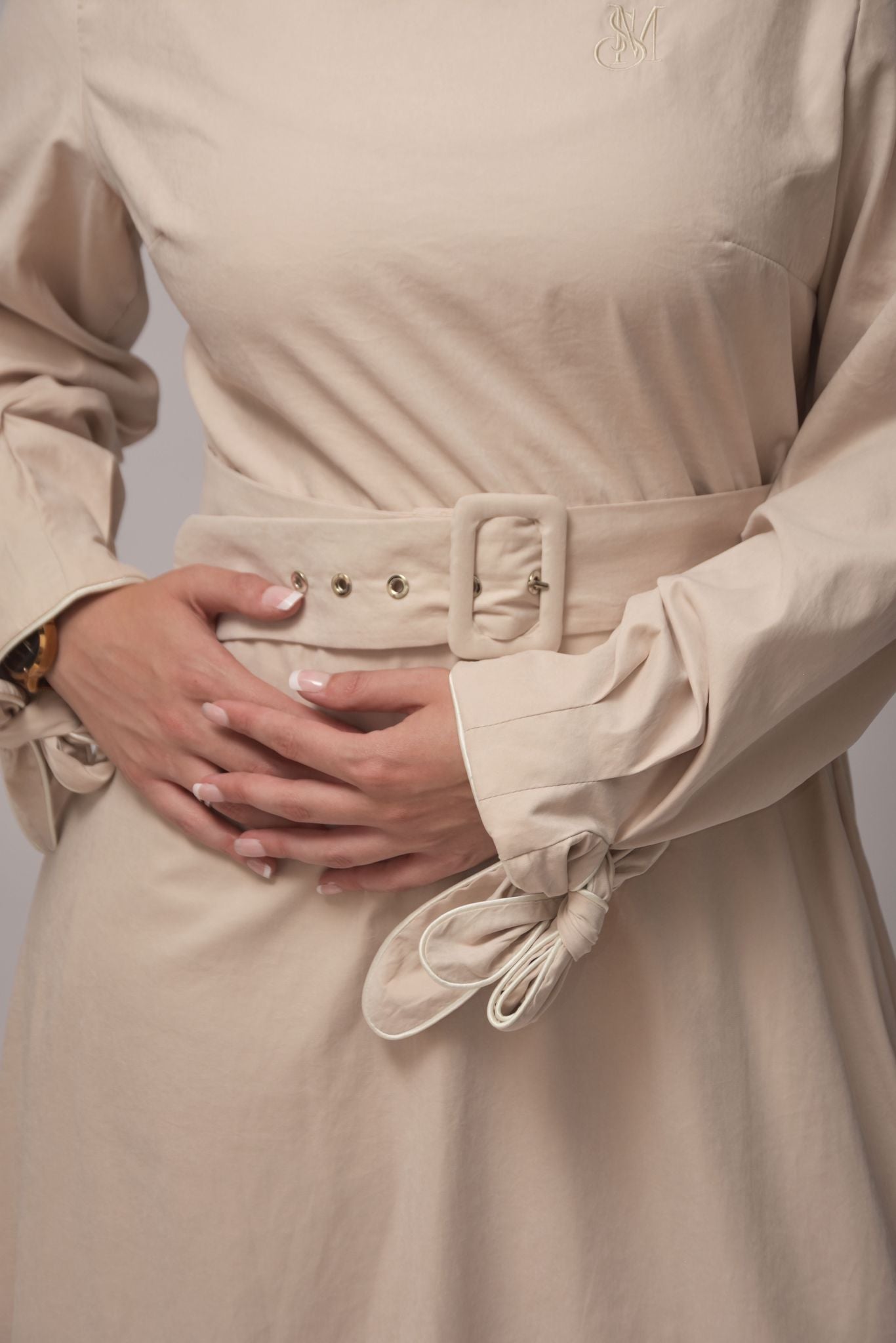 Belted Dress – Sand Beige