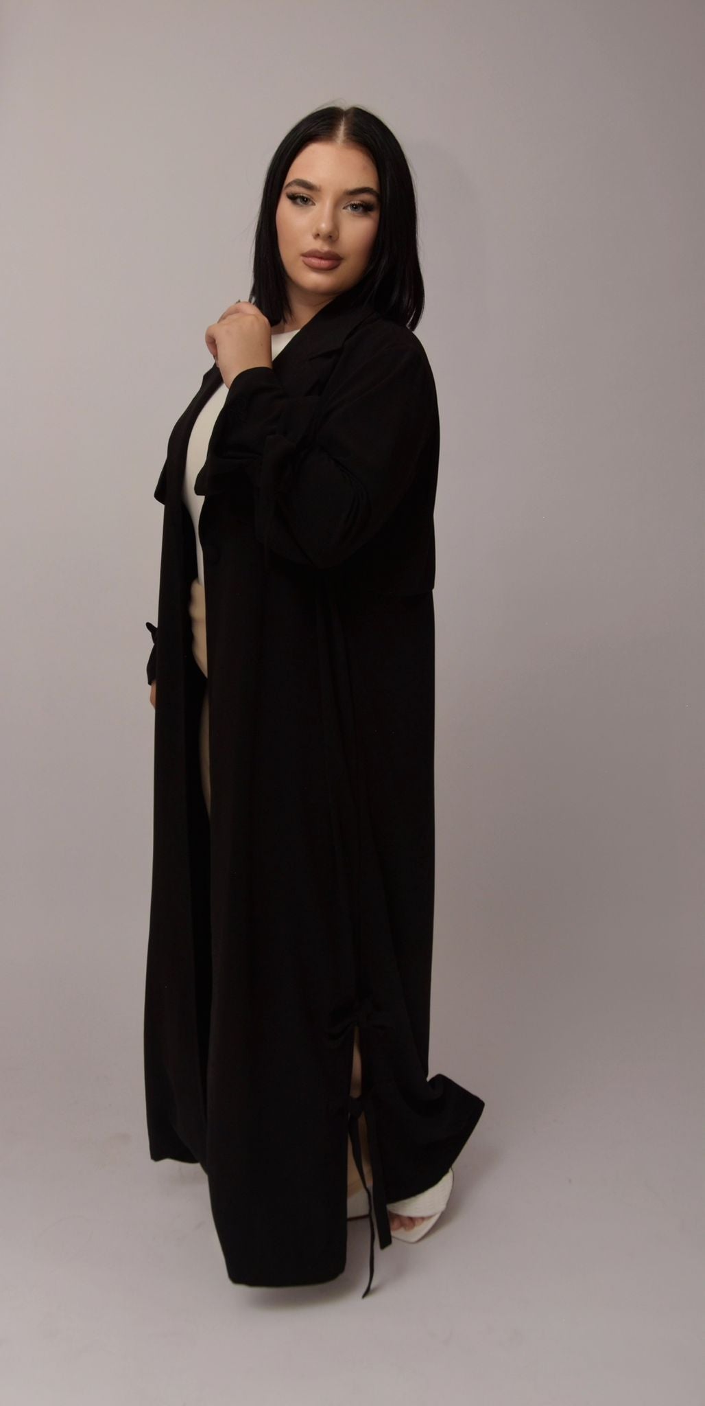 Trench Abaya Nouée – Noir