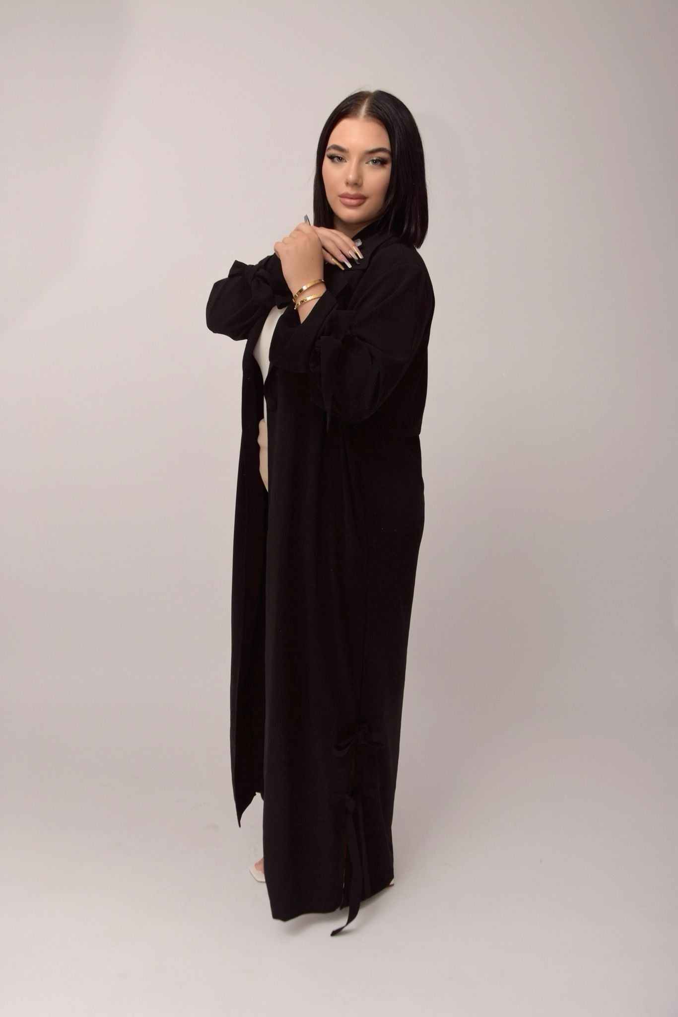 Trench Abaya Nouée – Noir