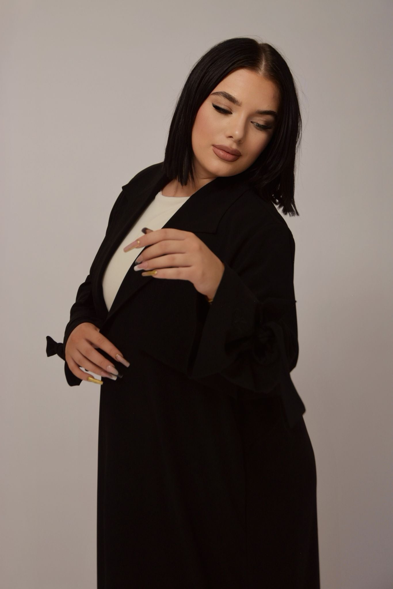 Trench Abaya Nouée – Noir