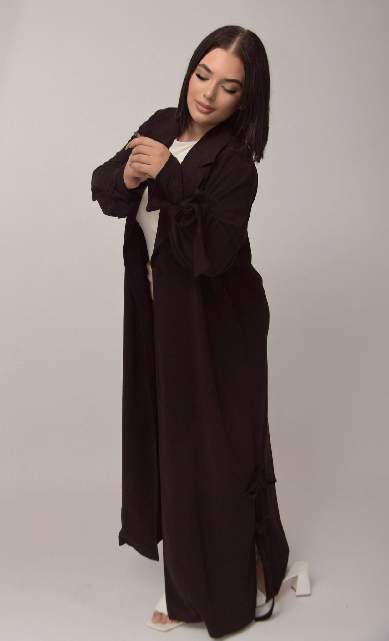 Trench Abaya Nouée – Noir