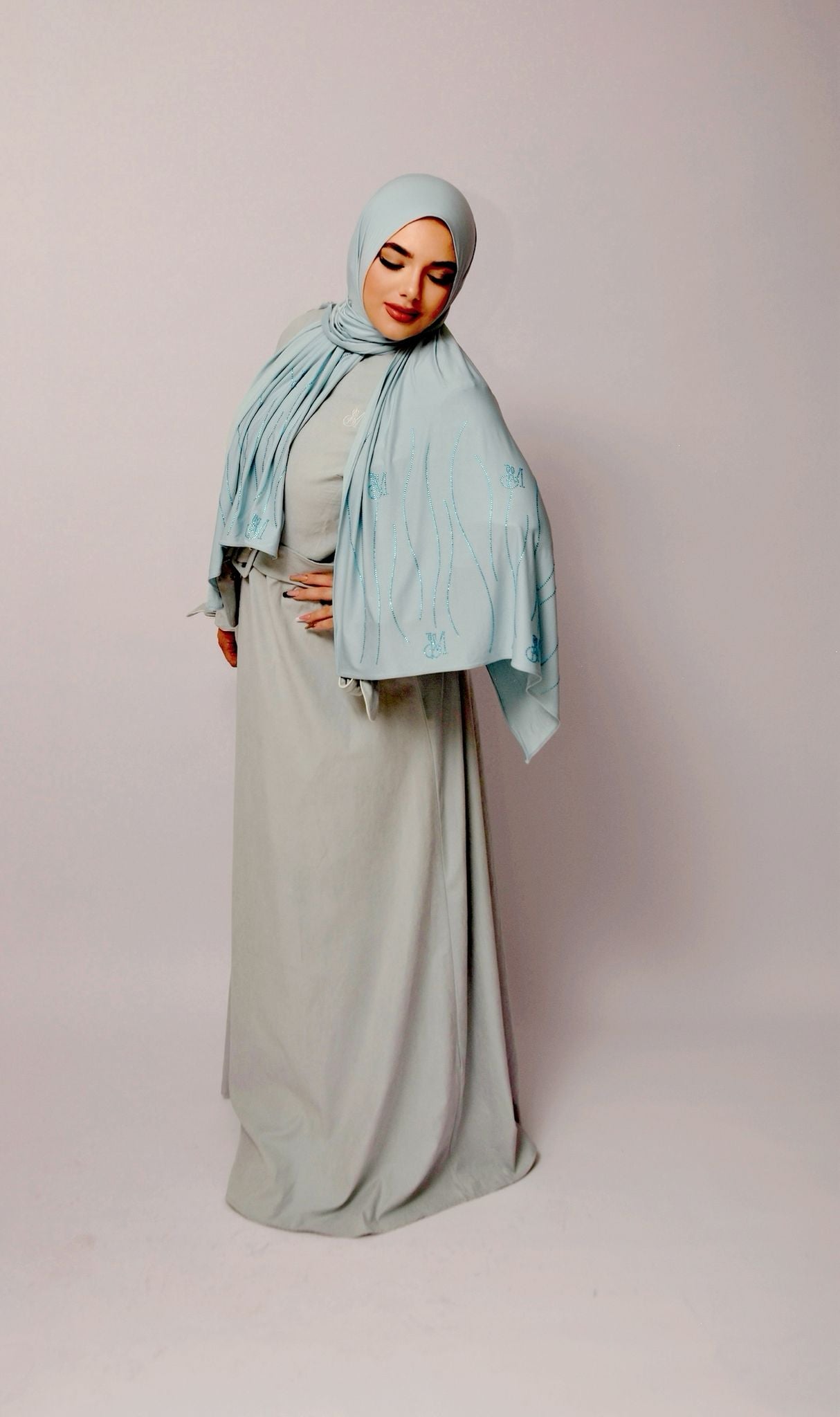 Belted Dress – Ice Blue
