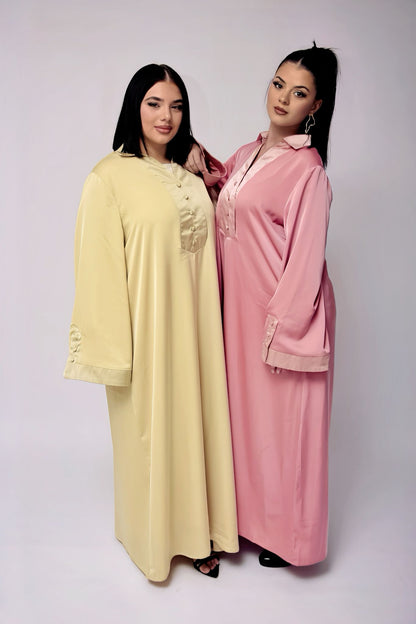 Robe Signature Contrastée – Rose Velours