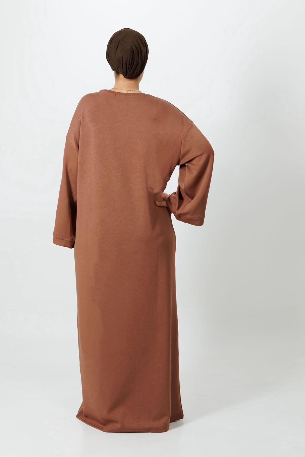 Long Brown Cotton Dress