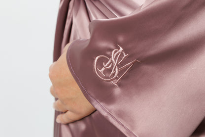 Long Stretch Satin Dress - Mellow Mauve Color