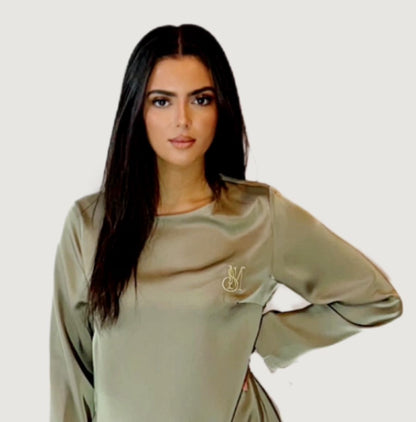 Long Silk Satin Dress