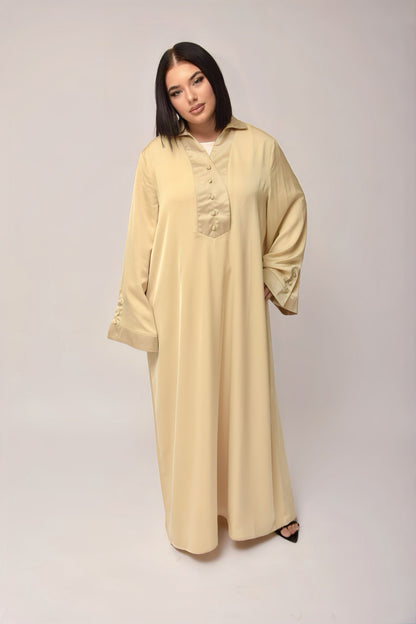 Robe Signature Contrastée – Jaune beurre