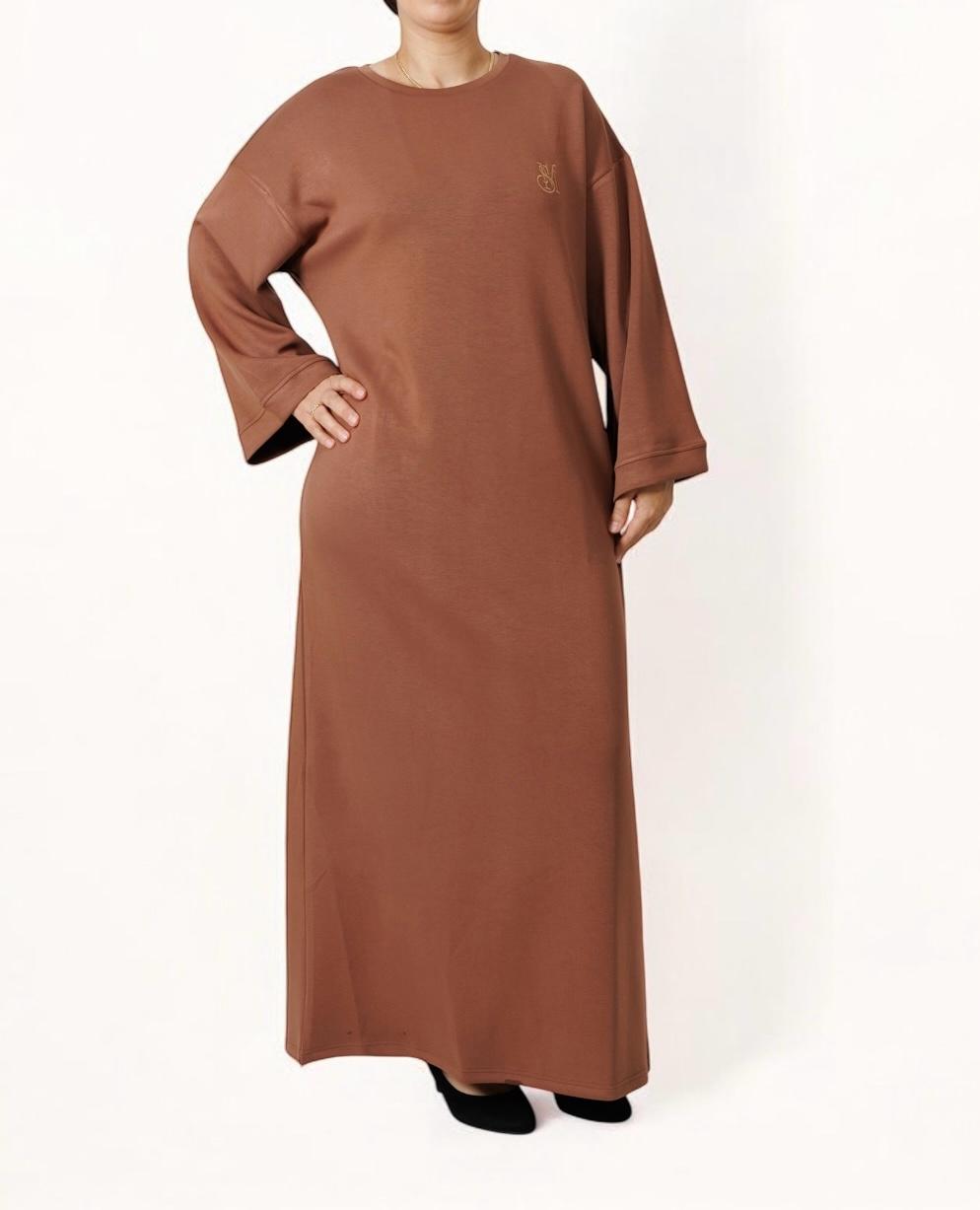 Long Brown Cotton Dress