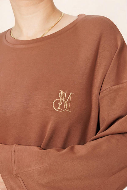 Long Brown Cotton Dress