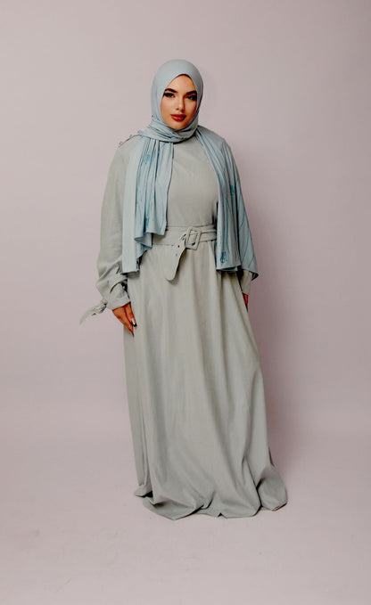 Belted Dress – Ice Blue