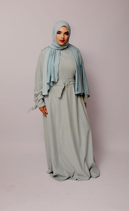 Belted Dress – Ice Blue