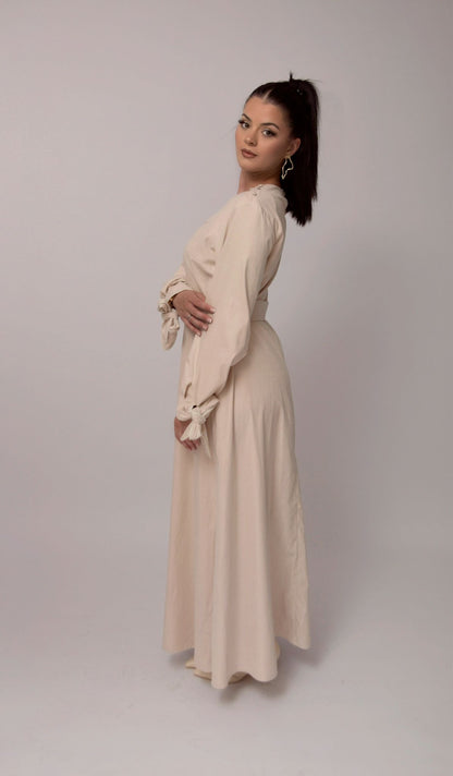 Belted Dress – Sand Beige