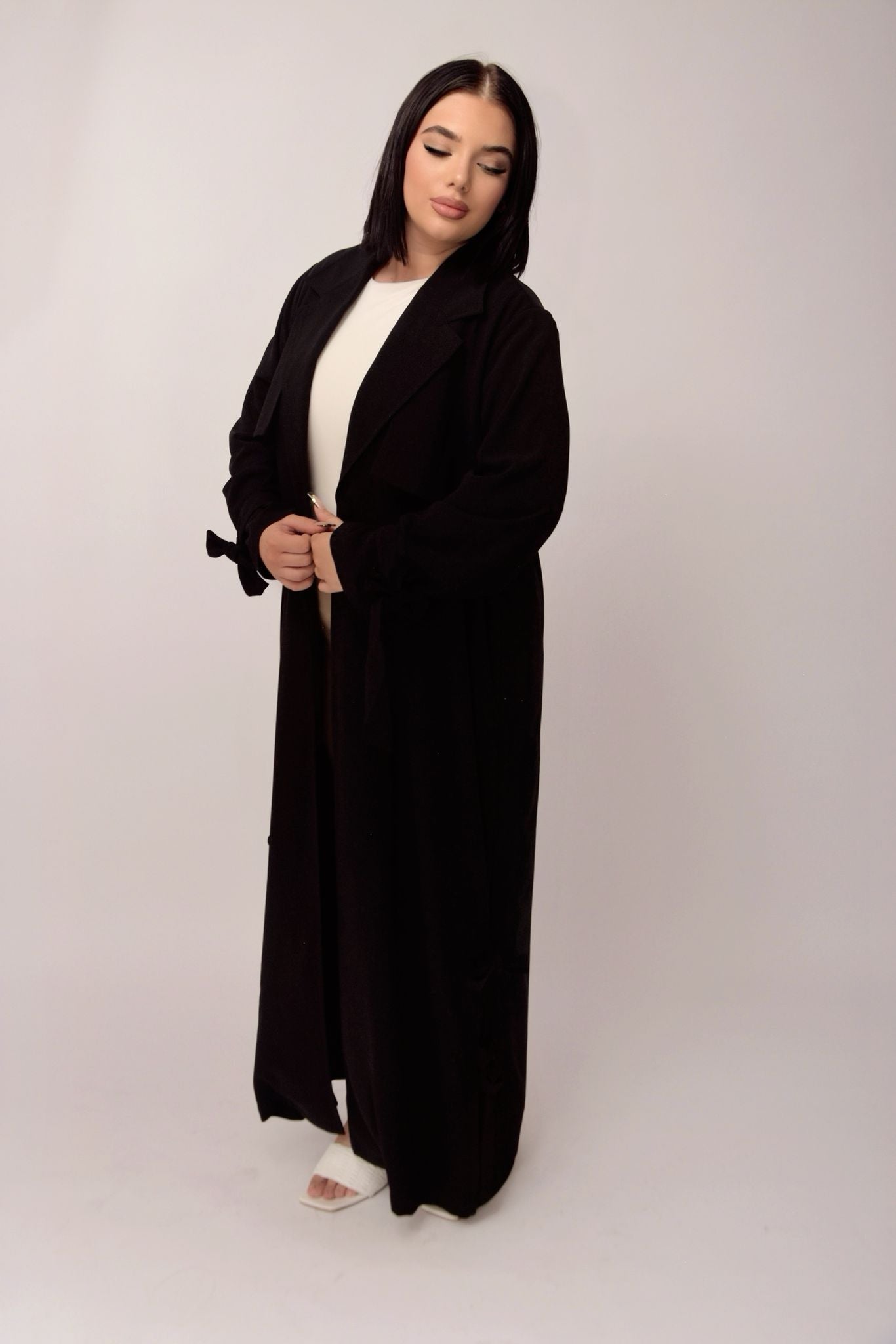 Trench Abaya Nouée – Noir