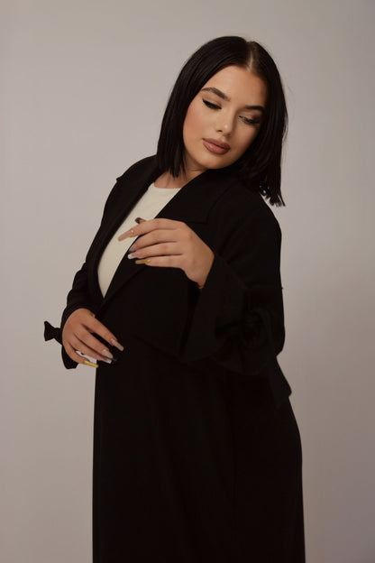 Trench Abaya Nouée – Noir