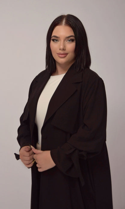 Trench Abaya Nouée – Noir