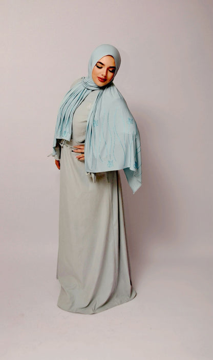 Belted Dress – Ice Blue